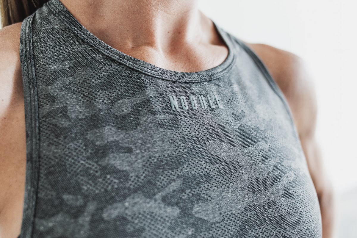 Nobull Lightweight Textured Women's Tank Tops Camo | Australia (QZ6892)